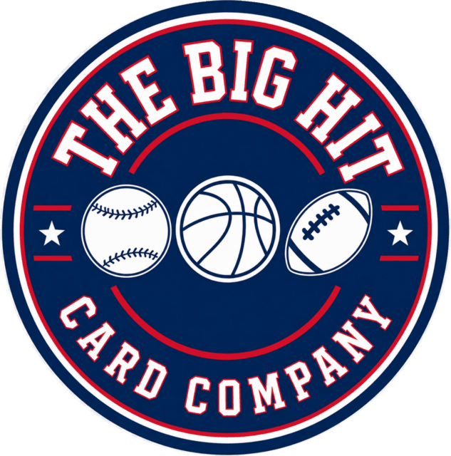 The Big Hit Card Company logo with baseball, basketball, and football